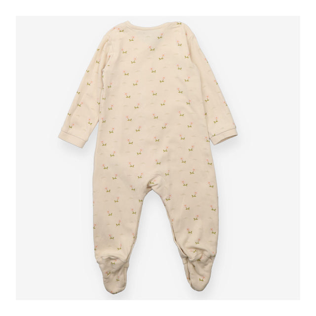 Sleepsuit cream pink flower