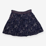Mini Skirt Navy Abstract Bird Print