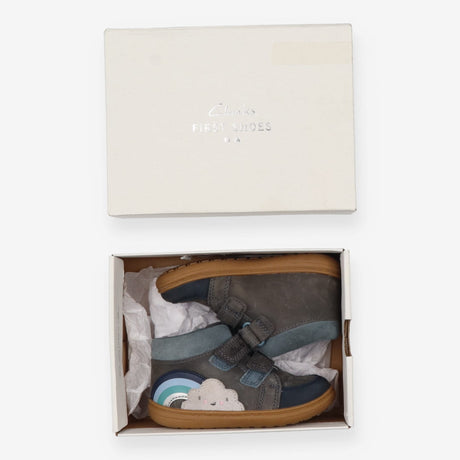 Blue Rainbow and Cloud Velcro Booties