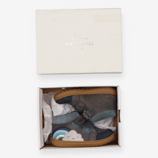 Blue Rainbow and Cloud Velcro Booties