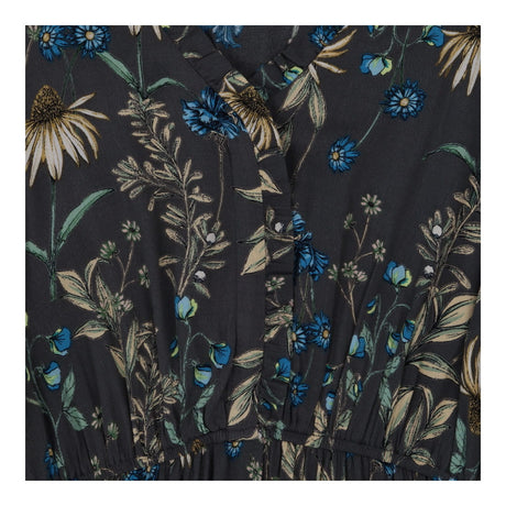 Dress Grey with blue and green florals long sleeve