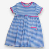 Blue striped dress pink lining