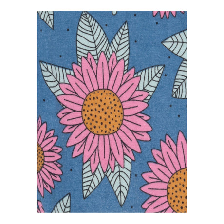 Blue leggings with pink sunflowers