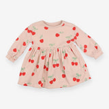 Dress long sleeve pink cherry