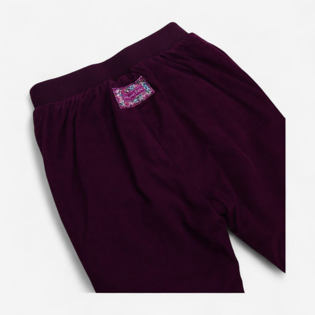 Trouser Cord Plum with Ditsy Lining