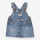 Pinafore denim white flowers