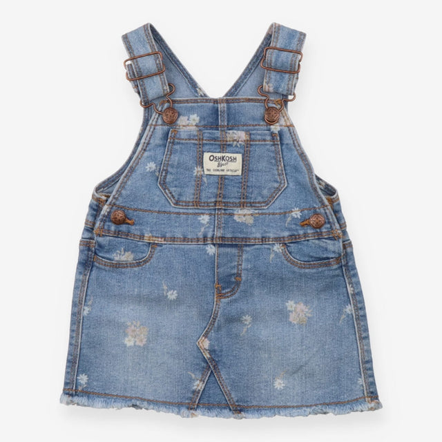 Pinafore denim white flowers