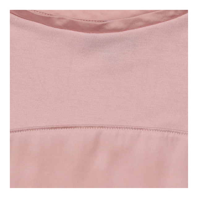 Pink Satin Front Panel Short Sleeve T-Shirt