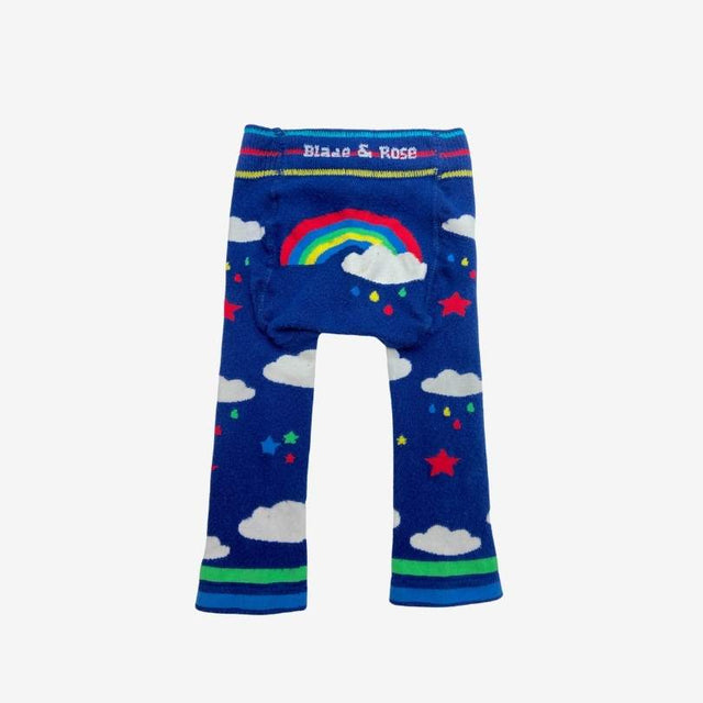Blue Rainbow Cloud Knit Leggings