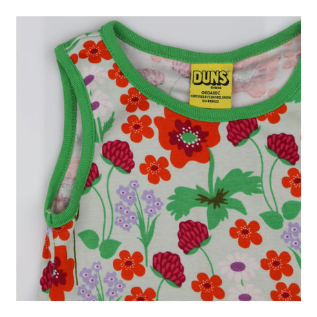 Dress Sleeveless Green Meadow Flowers
