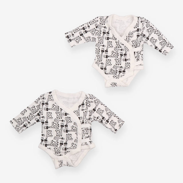 From Babies with Love Bodysuits Zebra Appliques 2-