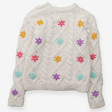 Chunky Knit Sweater with Flowers