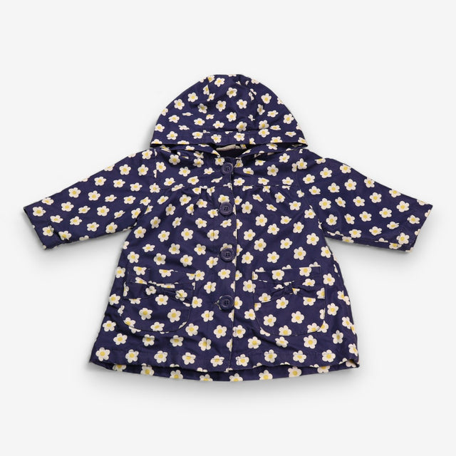 Raincoat navy with flowers