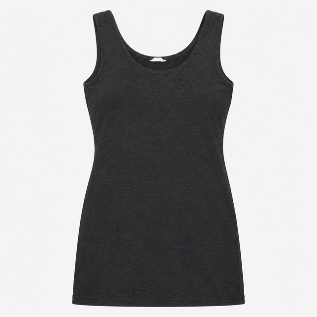 Vest Top Charcoal Grey Scoop Neck