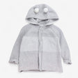 Cardigan Knit Hooded Grey and White with Buttons