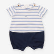 Romper stripe top blue shorts jersey