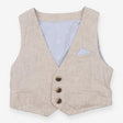 Waistcoat light grey with blue pocket square