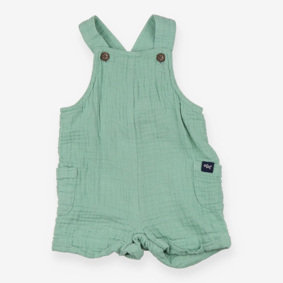 Dungarees shorties muslin type green