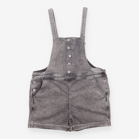 Denim Dungaree Shortalls Washed Charcoal Grey
