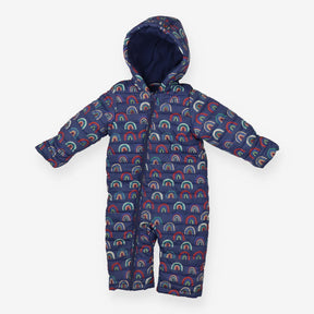 Pramsuit Navy with Red, Green and Blue Rainbows