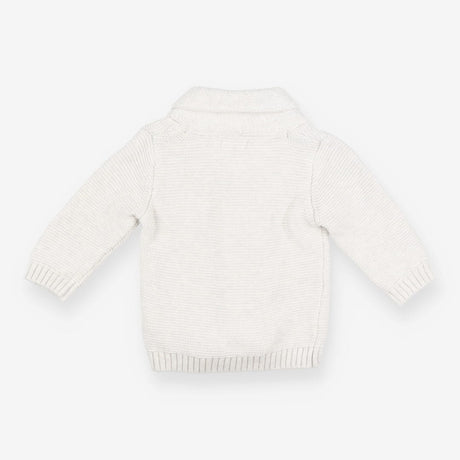 Grey Knit Collared Cardigan