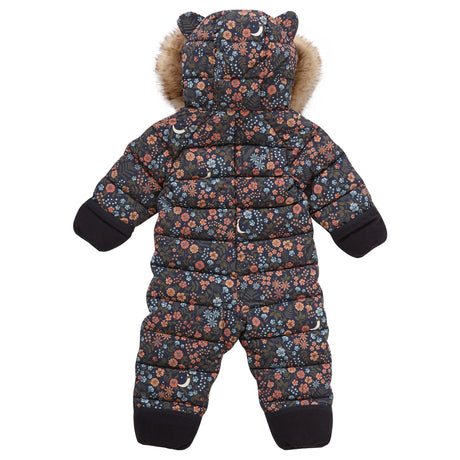 Quilted Fur Snowsuit - Floral night Scape 2.5 tog