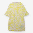 Dress white yellow birds pleated yolk SS