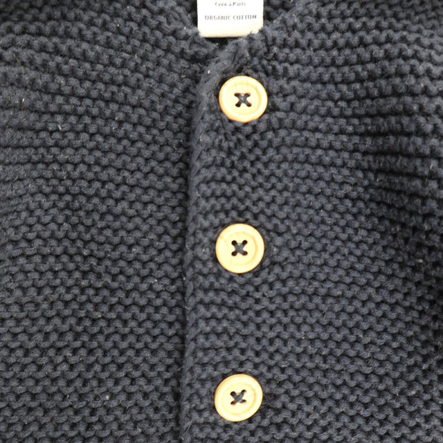 Cardigan navy knit wooden buttons
