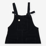 Black Organic Cotton Tie Strap Dungarees