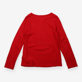 Red LS top with sequin Christmas tree