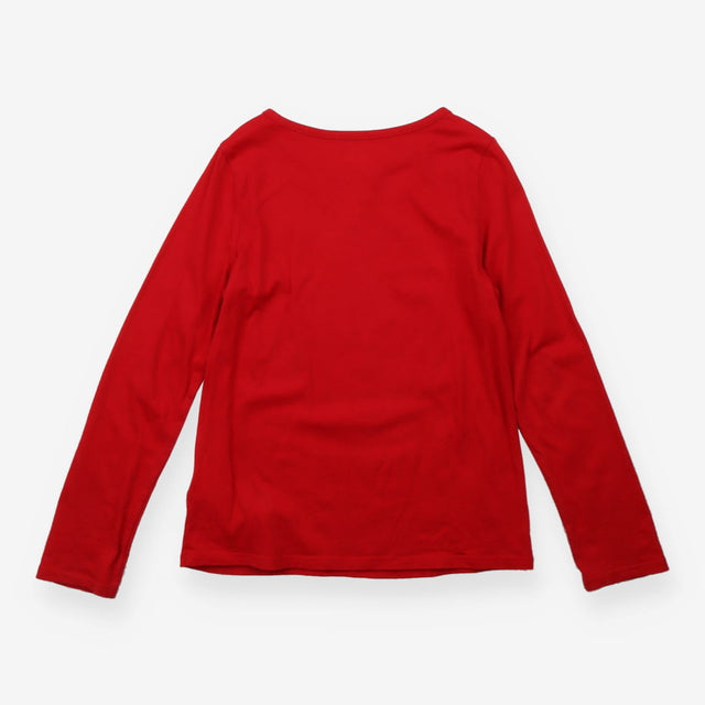 Red LS top with sequin Christmas tree