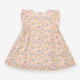 Dress woven lined frill floral