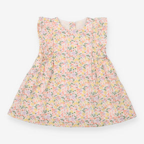Dress woven lined frill floral