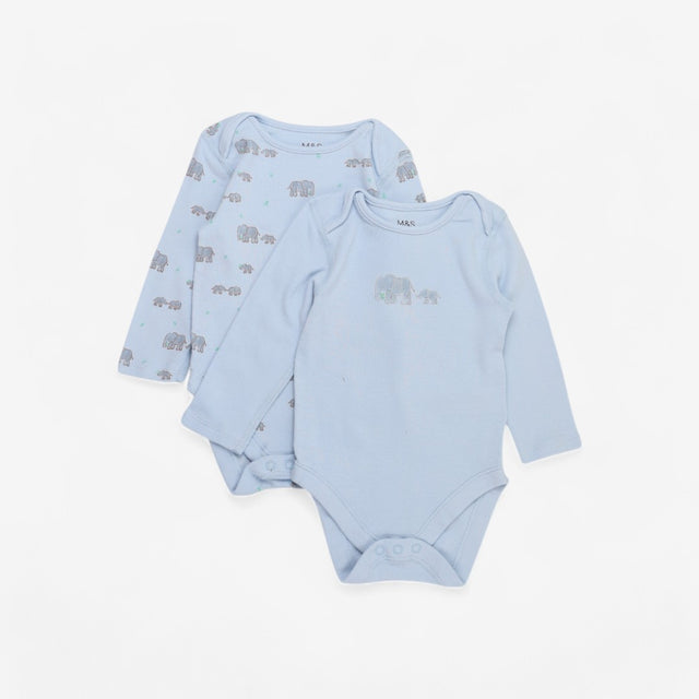 Blue elephant bodysuits 2pcs