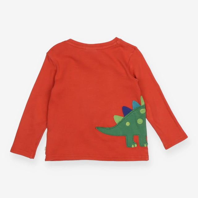 Tee Orange with Green Triceraptops Applique