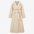 Coat Double Breasted Belted Trench Oatmeal