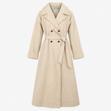 Coat Double Breasted Belted Trench Oatmeal