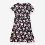 Cath Kidston Black Floral Tea Dress Short Sleeve