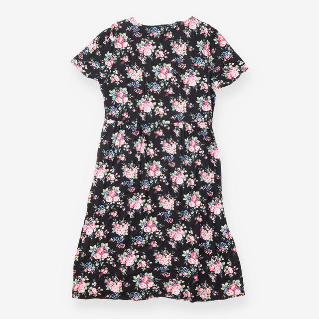 Cath Kidston Black Floral Tea Dress Short Sleeve