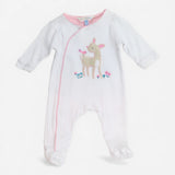 Applique fawn sleepsuit