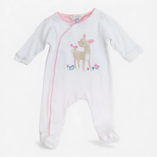 Applique fawn sleepsuit
