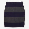 Navy & Grey Striped Fine Knit Pencil Skirt