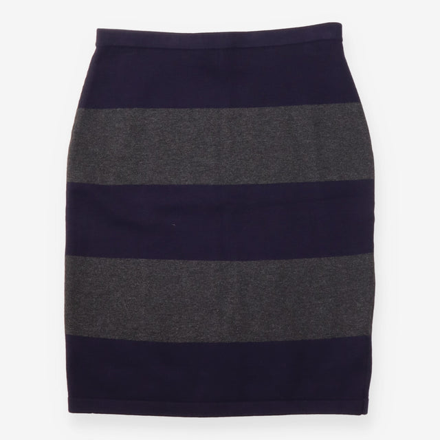Navy & Grey Striped Fine Knit Pencil Skirt