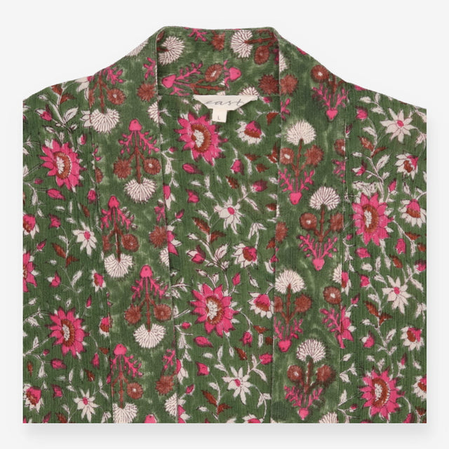 Floral Organic Cotton Longline Open Cardigan