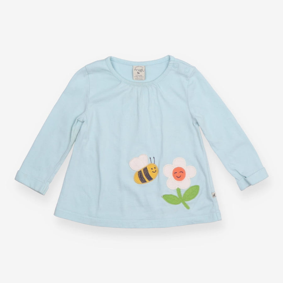 Blue Bumble Bee and Flower Long Sleeve