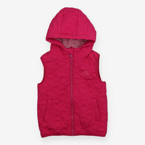 Gilet Hooded Pink Stegosaurus Quilted