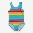 Swimsuit stripes blue edging