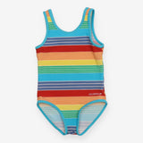 Swimsuit stripes blue edging