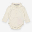 Cream Collared Long Sleeve Bodysuit