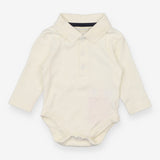 Cream Collared Long Sleeve Bodysuit